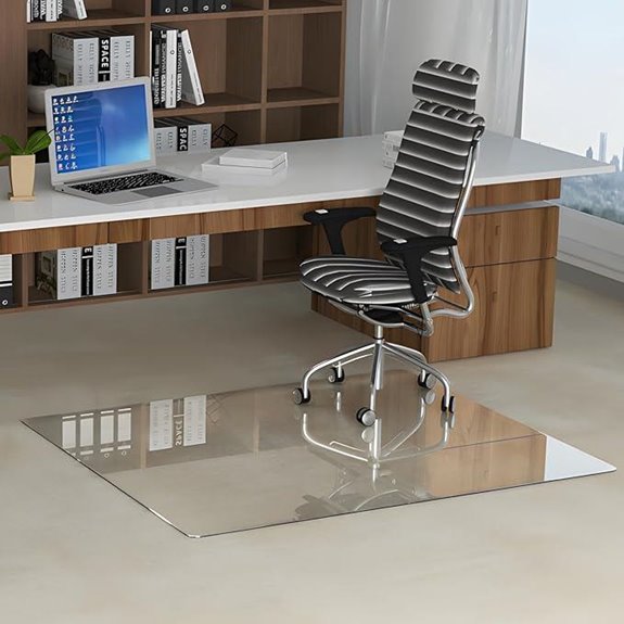 CONGUILIAO Glass Chair Mat for Carpet & Hardwood