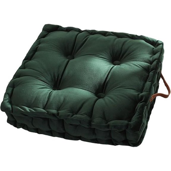 VCTOPS Velvet Seat Cushion with Handle 16.5 Green