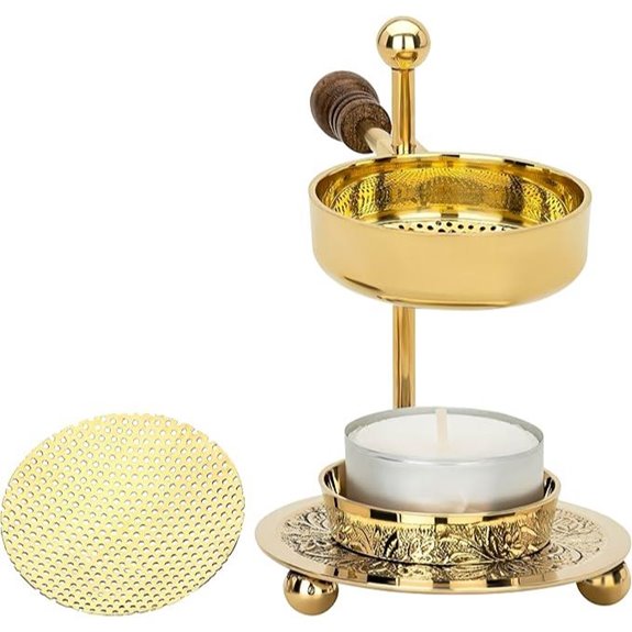 Handcrafted Resin Incense Burner with Wooden Handle