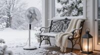 indoor fans on winter porch