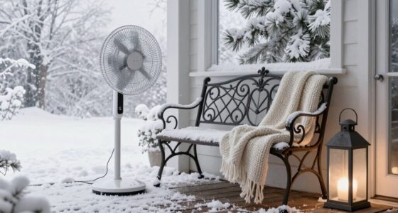 indoor fans on winter porch