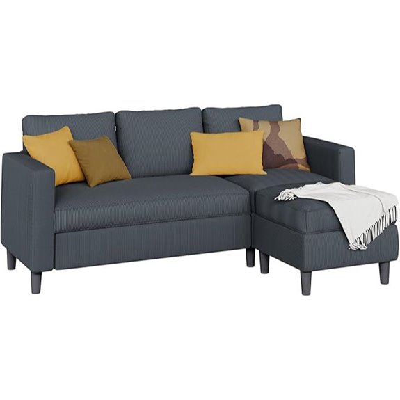 Shintenchi Small L-Shape Convertible Sofa with Ottoman