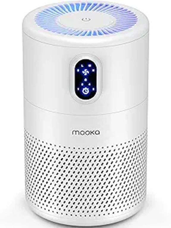 MOOKA Large Room Air Purifier with HEPA & Night Light