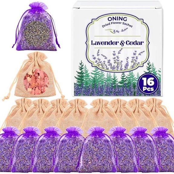 Lavender Sachet Bags & Cedar Chips Set (16 Pack)