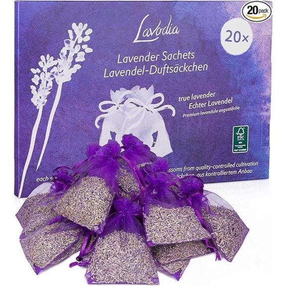 Lavender Sachets for Drawers and Closets (20 Pack)