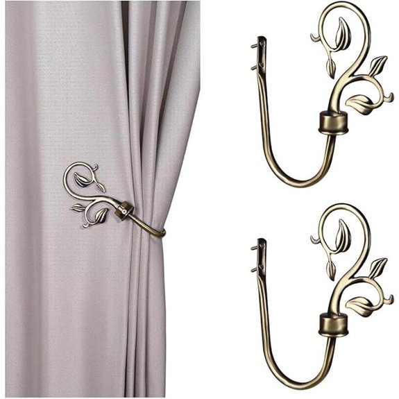 Leaf Shaped Metal Curtain Holdbacks (2pcs)