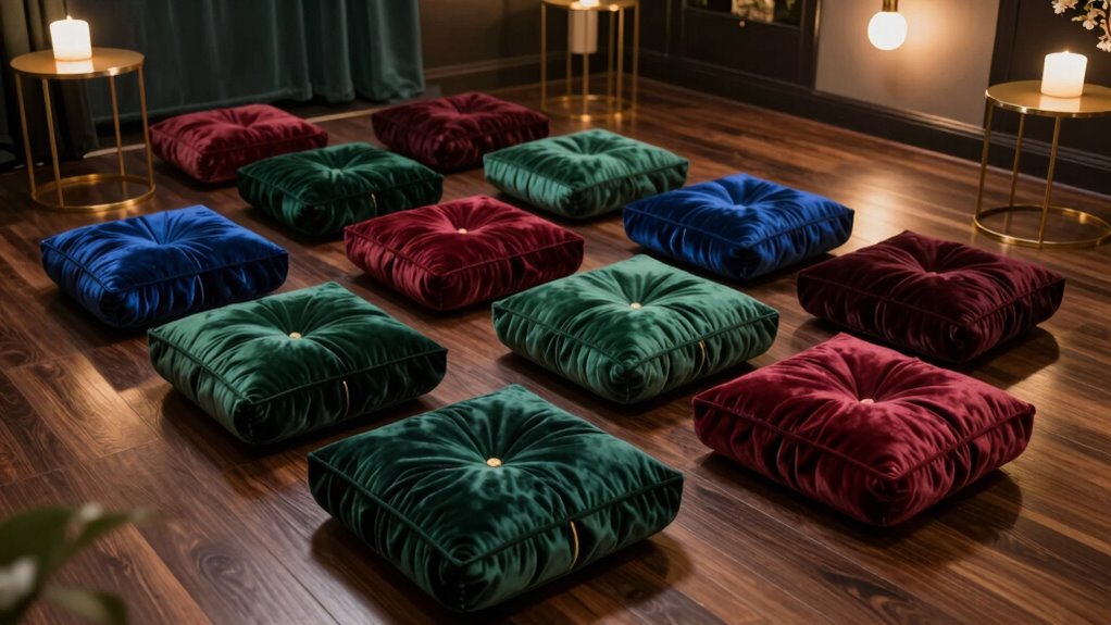 luxurious velvet floor cushions