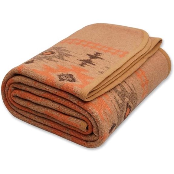 ACUSHLA Merino Wool Blanket 79x63 Myers Khaki