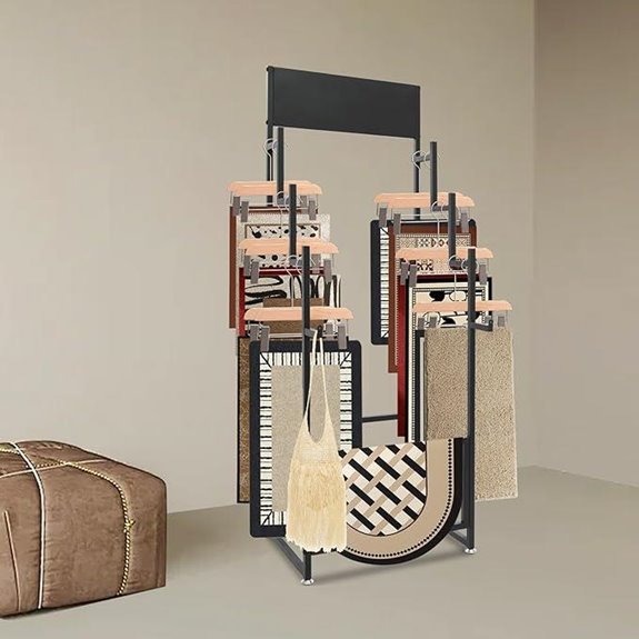 Metal Carpet Sample Display Rack for Retail Stores