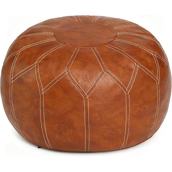 Thgonwid Moroccan Faux Leather Pouf Ottoman with Storage