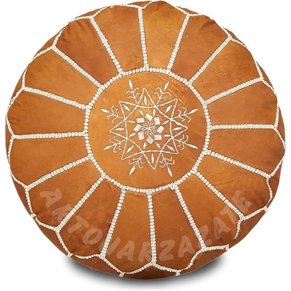 ARTOUARZAZATE Moroccan Leather Ottoman Pouf Cover