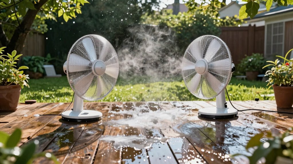 patio fans dry flooded deck