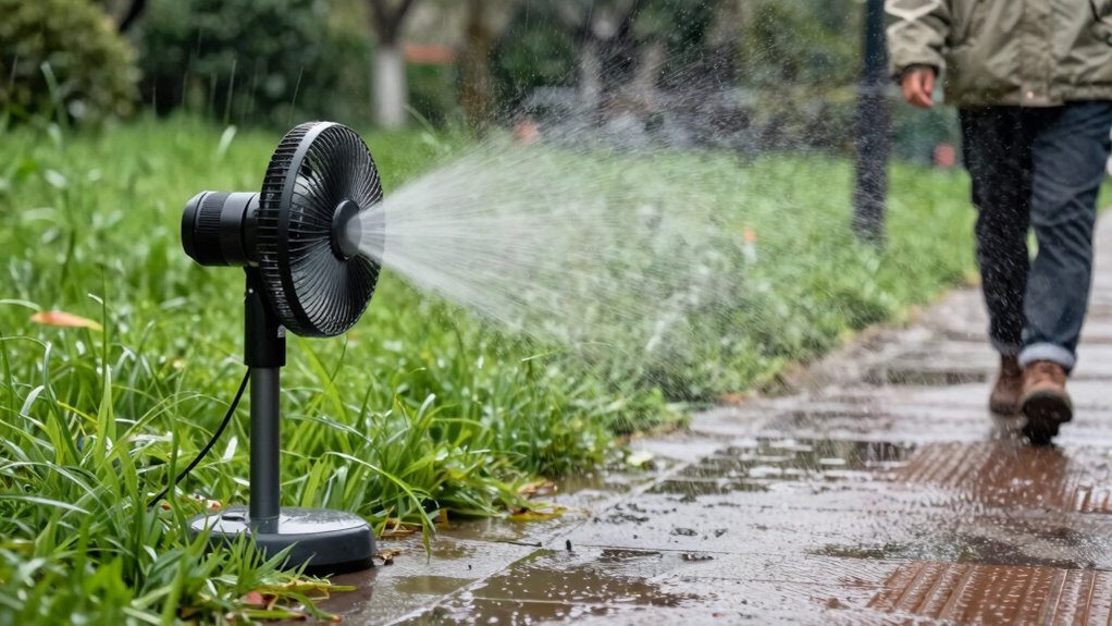 prevent slips from misting fans