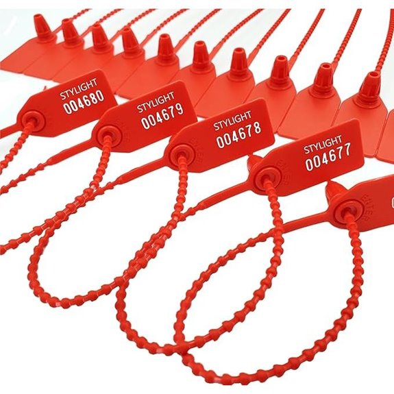 1000 Tamper Evident Security Seals Numbered Sequentially (Red)