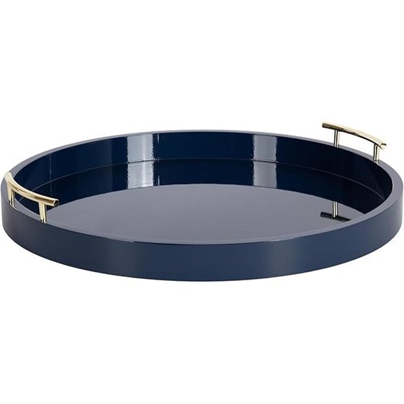 Kate And Laurel Lipton Round Ottoman Tray