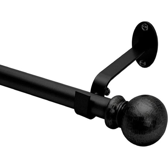 Rustic Farmhouse Adjustable Curtain Rod with Finials