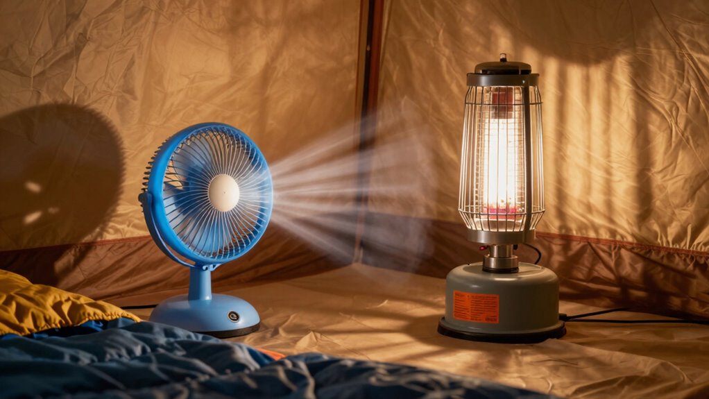 safe warm tent heating