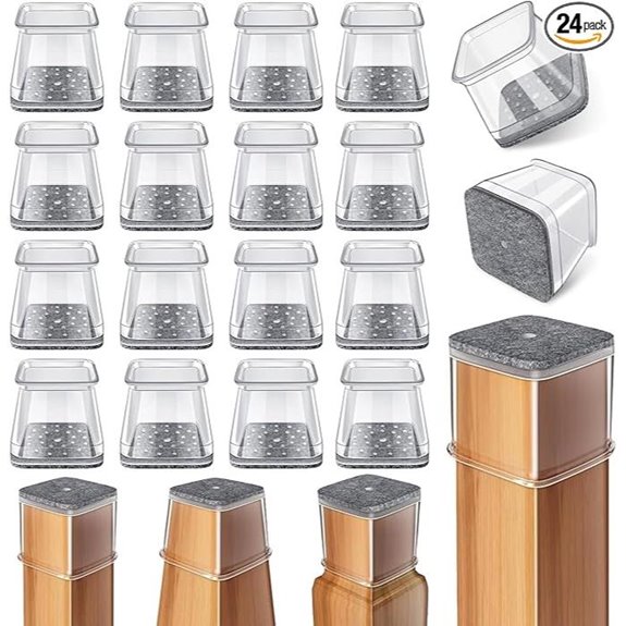 Ansible 24 Pack Silicone Furniture Leg Floor Protectors