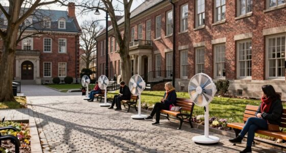 smart fans warm university courtyard