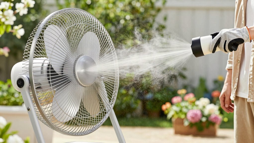 spring misting fan testing