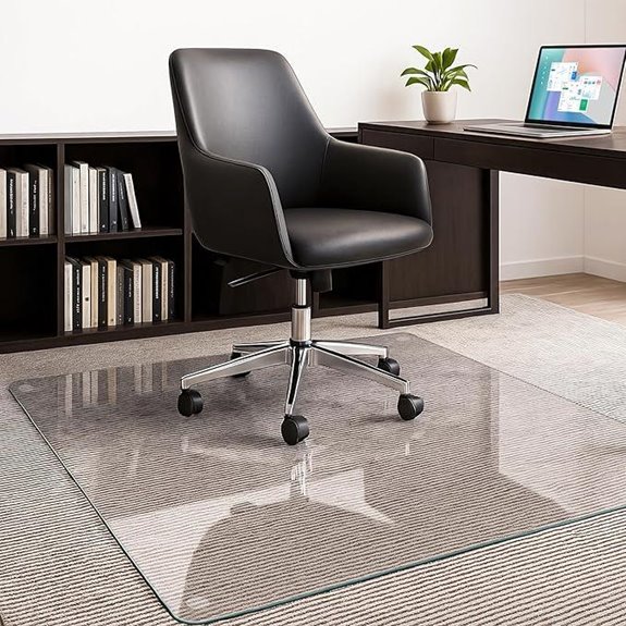 JAMBALAY 55x46 Tempered Glass Chair Mat