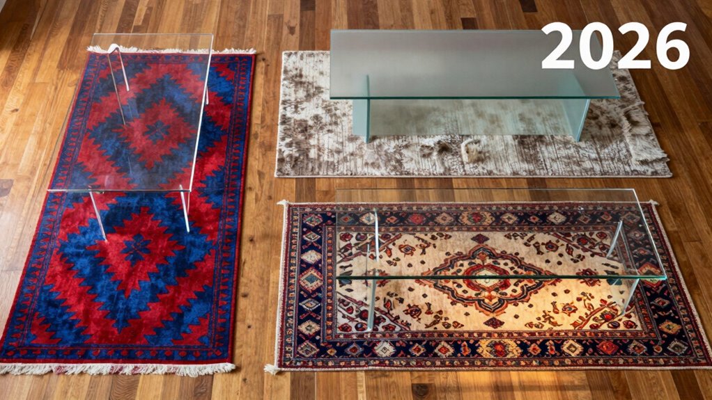 top glass rug displays