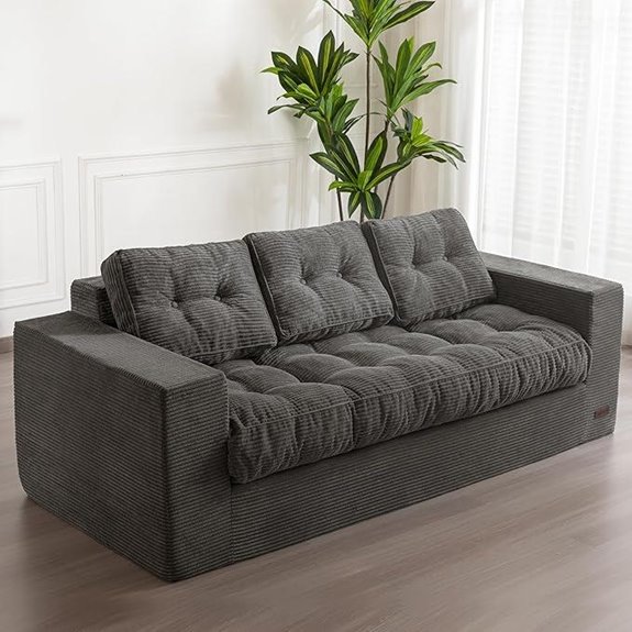 MAXYOYO 3-Seater Tufted Upholstered Living Room Couch