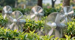 using fans as windbreaks