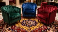 velvet chairs for persian rugs