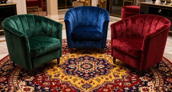 velvet chairs for persian rugs