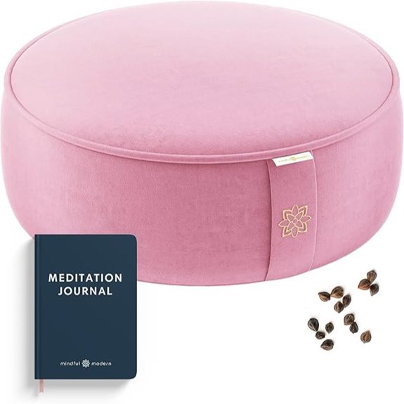 Mindful Modern Velvet Meditation Cushion with Removable Cover
