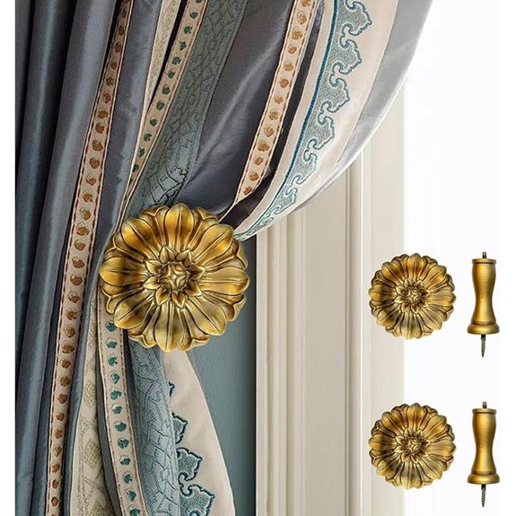 Vintage Curtain Tiebacks Wall Mounted (Set of 2)