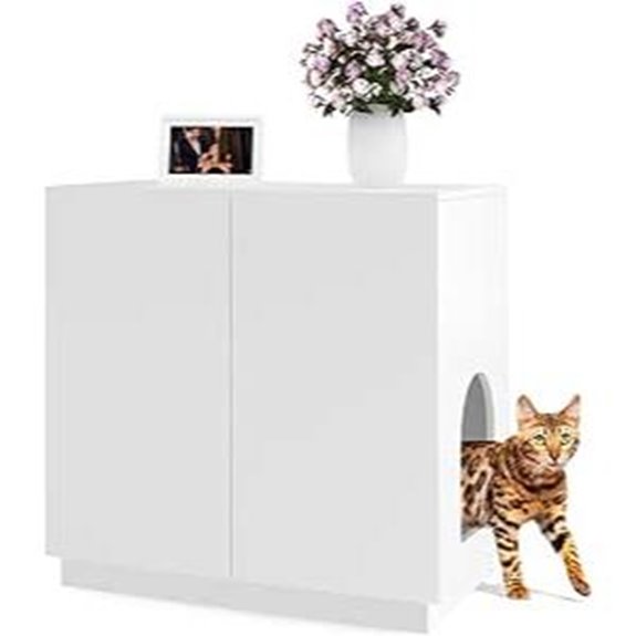 Modern Wooden Litter Box Enclosure with Hidden Storage