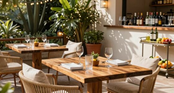 elegant yet relaxed outdoor drinking space