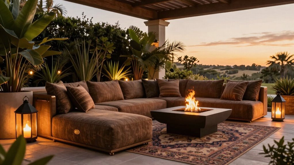 luxurious layered outdoor ambiance