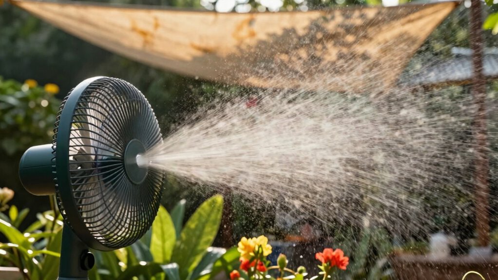 misting fans offer cooling