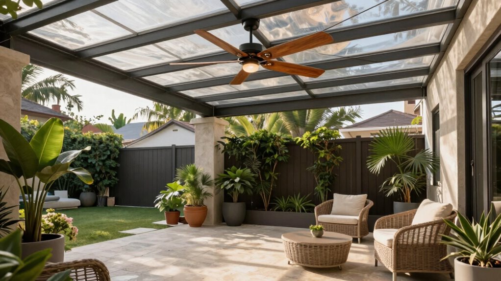 optimal covered patio fan placement