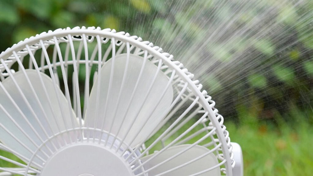optimized misting fan placement