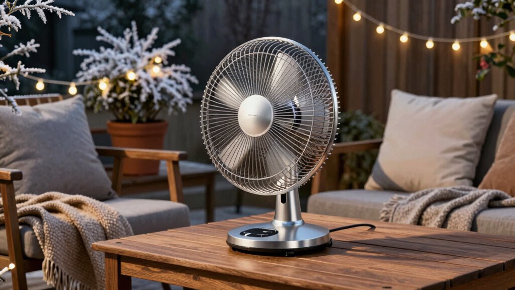 outdoor fan setup for winter