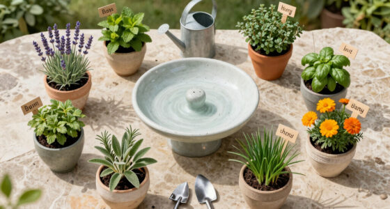 Plant These 8 Herbs Around Your Bird Bath to Encourage More Birds and Deter Pests